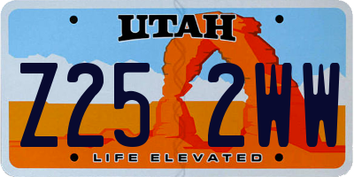 UT license plate Z252WW