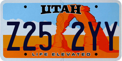 UT license plate Z252YY