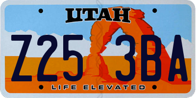 UT license plate Z253BA