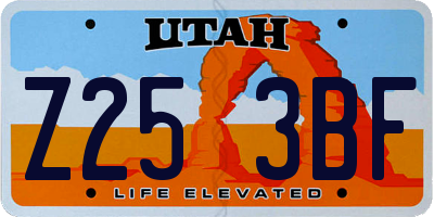 UT license plate Z253BF