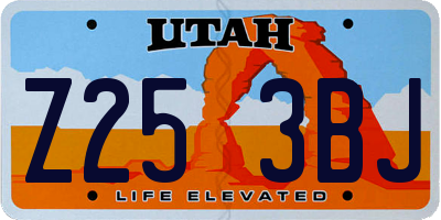 UT license plate Z253BJ