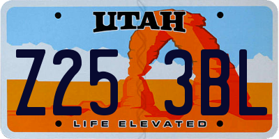 UT license plate Z253BL