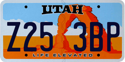UT license plate Z253BP