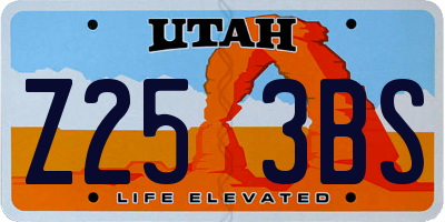 UT license plate Z253BS