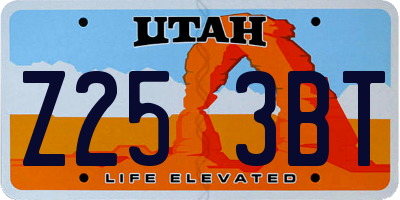 UT license plate Z253BT