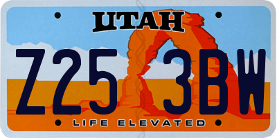 UT license plate Z253BW