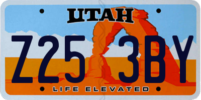 UT license plate Z253BY