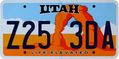 UT license plate Z253DA