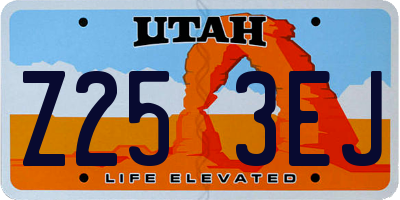 UT license plate Z253EJ