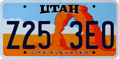 UT license plate Z253EO