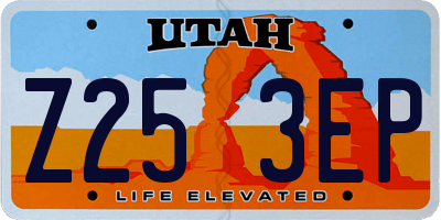 UT license plate Z253EP