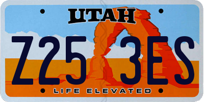 UT license plate Z253ES
