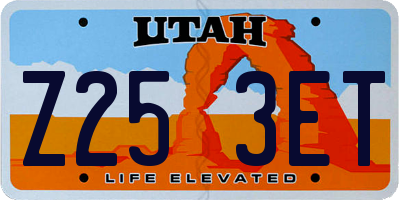 UT license plate Z253ET