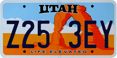 UT license plate Z253EY
