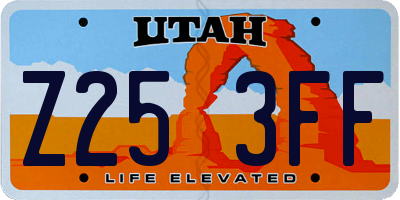 UT license plate Z253FF