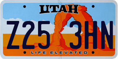 UT license plate Z253HN