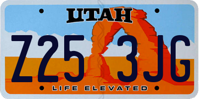 UT license plate Z253JG