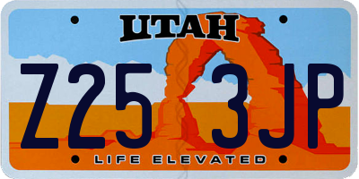UT license plate Z253JP