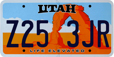 UT license plate Z253JR