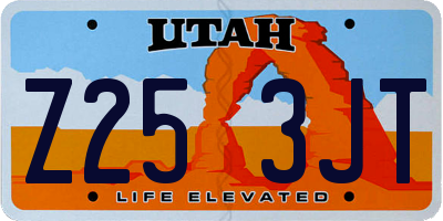 UT license plate Z253JT