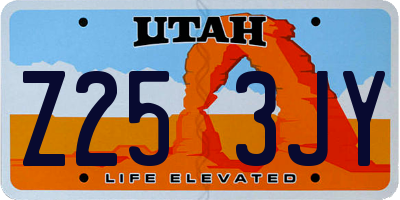 UT license plate Z253JY