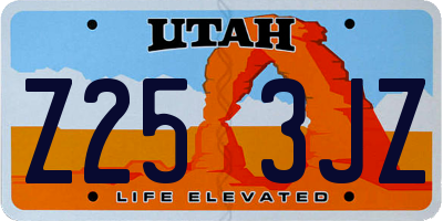 UT license plate Z253JZ