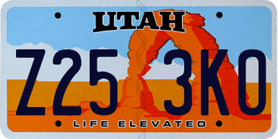 UT license plate Z253KO