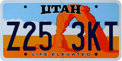 UT license plate Z253KT
