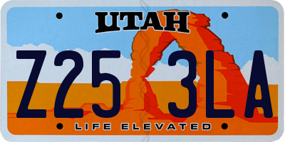 UT license plate Z253LA