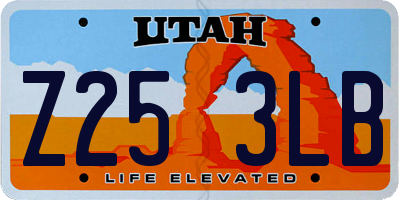 UT license plate Z253LB