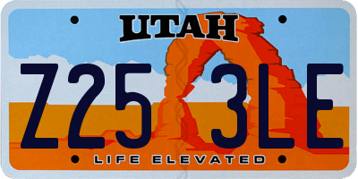 UT license plate Z253LE