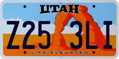 UT license plate Z253LI