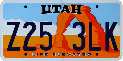 UT license plate Z253LK