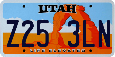 UT license plate Z253LN