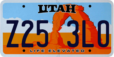UT license plate Z253LO