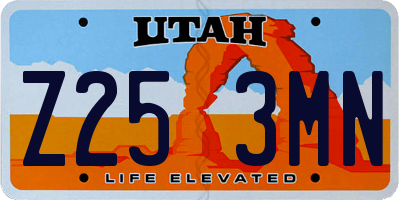 UT license plate Z253MN