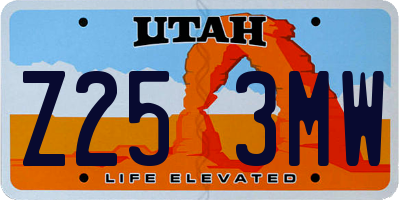 UT license plate Z253MW