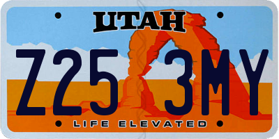 UT license plate Z253MY