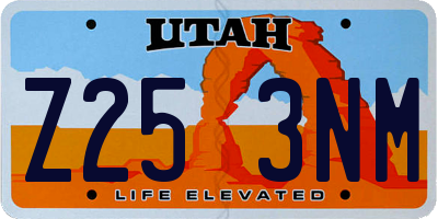 UT license plate Z253NM