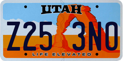 UT license plate Z253NO