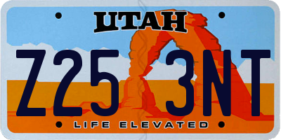 UT license plate Z253NT