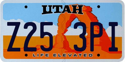 UT license plate Z253PI