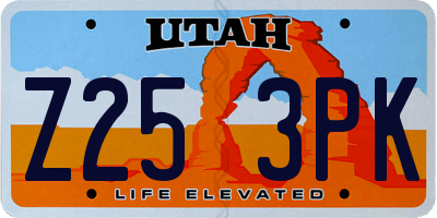 UT license plate Z253PK