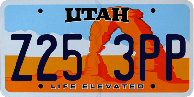 UT license plate Z253PP