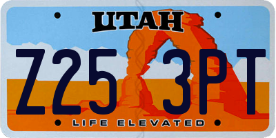 UT license plate Z253PT