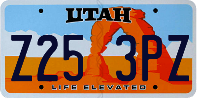 UT license plate Z253PZ
