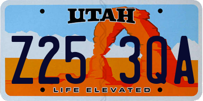 UT license plate Z253QA