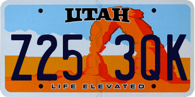 UT license plate Z253QK