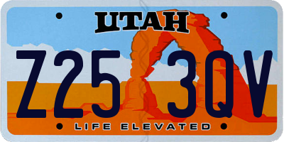 UT license plate Z253QV