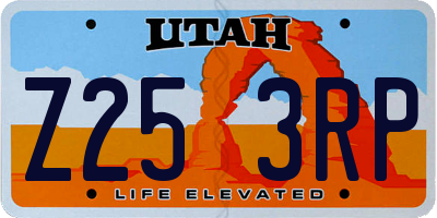 UT license plate Z253RP
